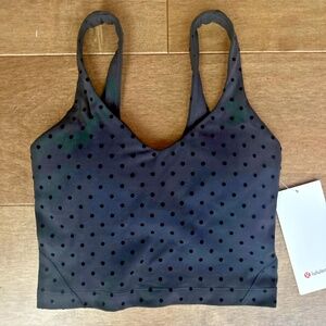 LULULEMON Align Tank Top Light Support Flocked Polka Flock Black Sz 2 NEW